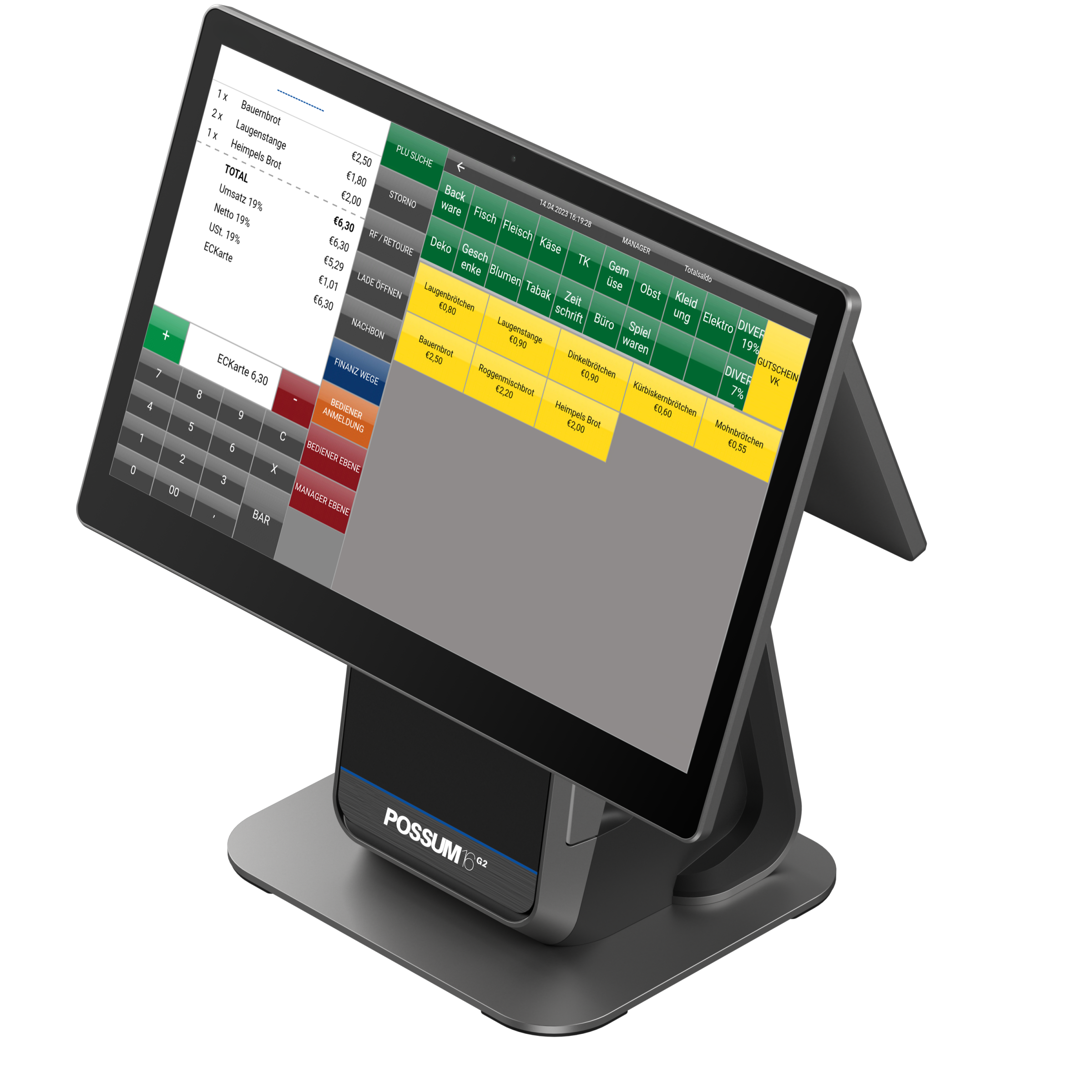POSSUM16 G2DS All-in-One Kassensystem mit integriertem Kartenterminal