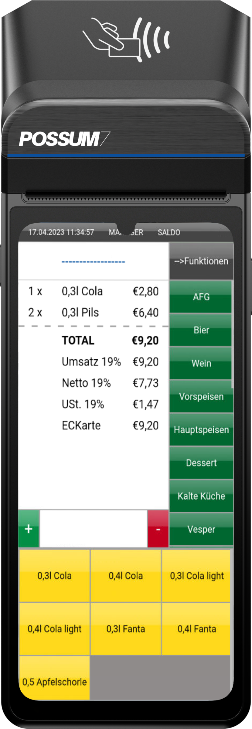 POSSUM7 mobiles Kassensystem mit Kassensoftware